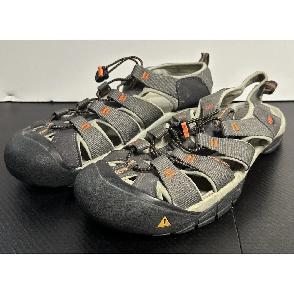 KEEN Newport H2 Steel Gray & Orange Waterproof Water Hiking Sandals Size US 13